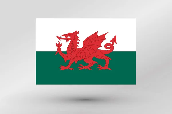 Illustratie van de vlag van het land van Wales — Stockvector