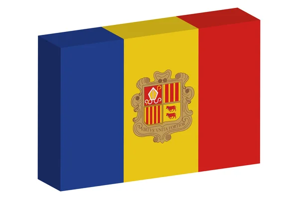 3D Isometrisk flagga Illustration av landet av Andorra — Stock vektor