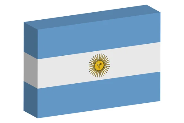 Bandeira Isométrica 3D Ilustração do país da Argentina — Vetor de Stock