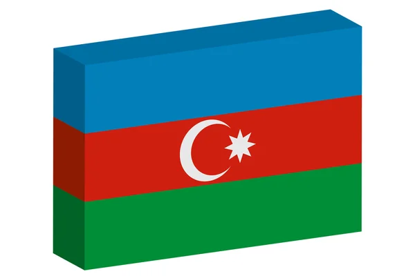 3D Isometric Flag Illustration of the country of  Azerbaijan — Stock Vector