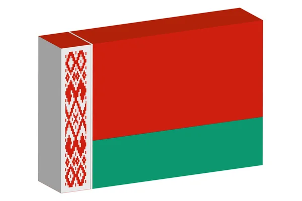 白俄罗斯的国家三维等距旗图 — 图库矢量图片