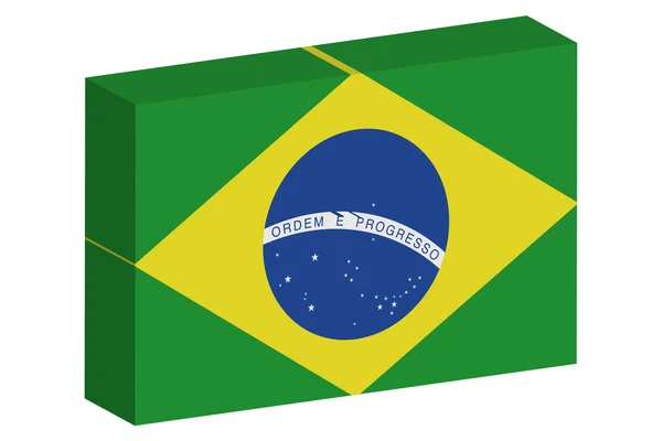 3D ισομετρική απεικόνιση της σημαίας της χώρας της Βραζιλίας — Διανυσματικό Αρχείο