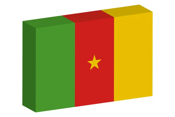 Drapeau Isométrique 3D Illustration du pays du Cameroun — Image vectorielle