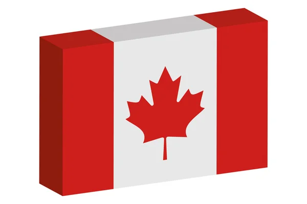 Ilustración de la bandera isométrica 3D del país de Canadá — Vector de stock