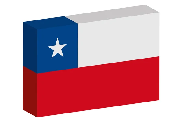 Bandeira Isométrica 3D Ilustração do país do Chile —  Vetores de Stock