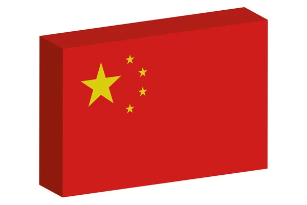 Ilustración de la bandera isométrica 3D del país de China — Vector de stock