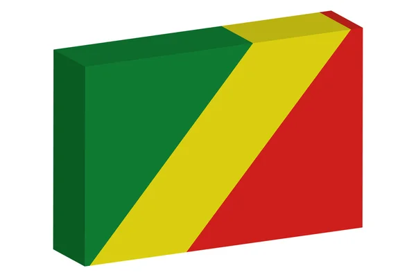 3D Isomric Flag Illustrazione del paese del Congo — Vettoriale Stock