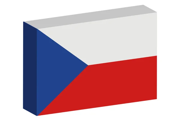 チェコ共和国の 3 d アイソ メトリック旗イラスト — ストックベクタ
