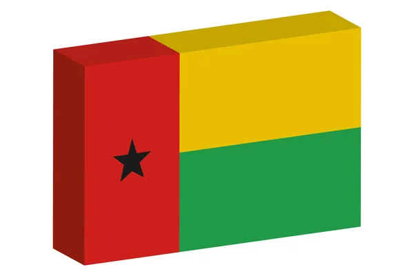 Drapeau ionique 3D Illustration du pays de Guinée Bissau — Image vectorielle