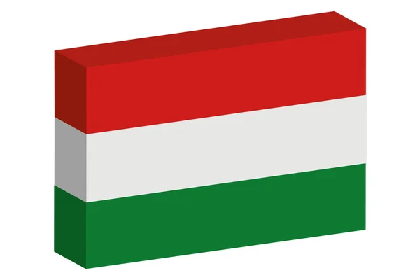 Drapeau ionique 3D Illustration du pays de Hongrie — Image vectorielle