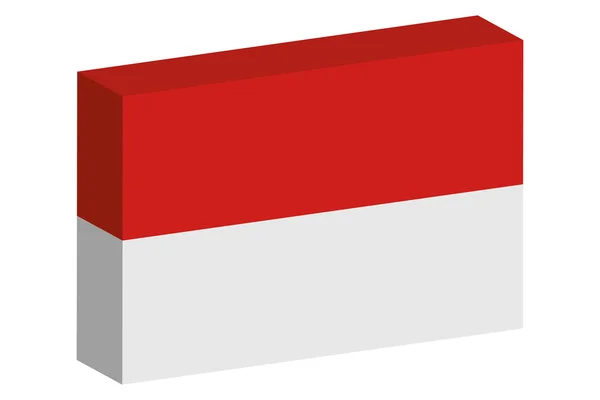 3D Isometrische vlag illustratie van het land van Indonesië — Stockvector