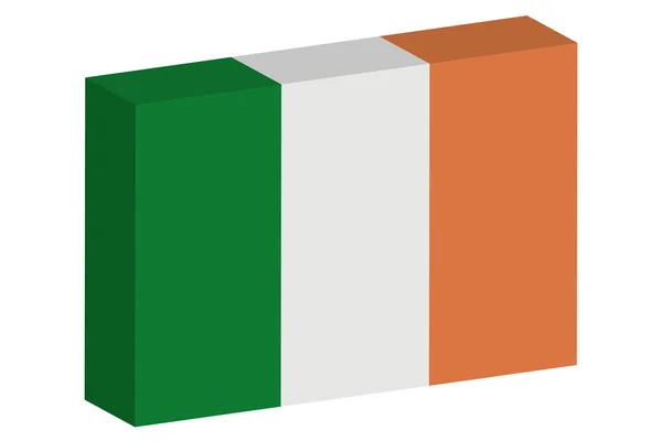 Ilustración de la bandera isométrica 3D del país de Irlanda — Vector de stock