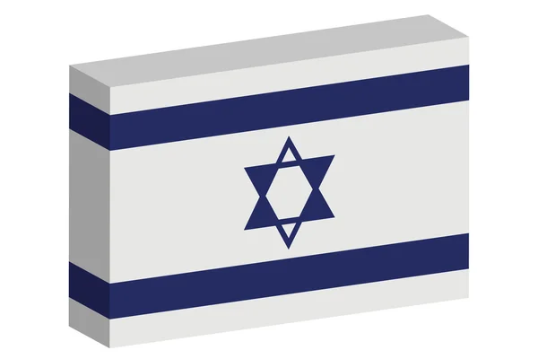 3d isometrische Flagge Illustration des Landes von Israel — Stockvektor