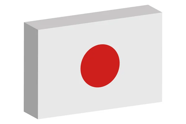 3D isometrische Flaggendarstellung des Landes Japan — Stockvektor