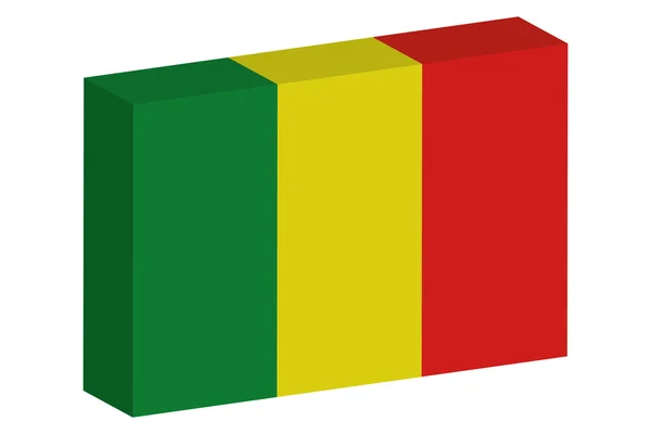 Drapeau ionique 3D Illustration du pays du Mali — Image vectorielle