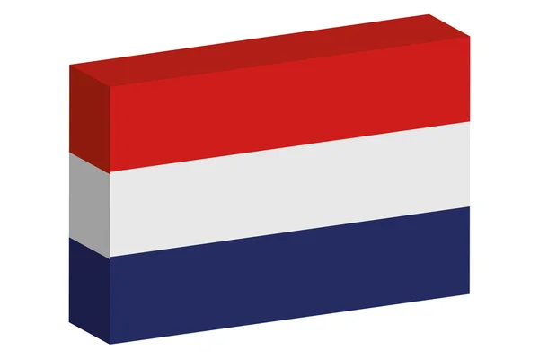 Drapeau ionique 3D Illustration du pays des Pays-Bas — Image vectorielle