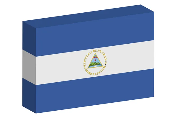 3D ισομετρική απεικόνιση της σημαίας της χώρας της Νικαράγουας — Διανυσματικό Αρχείο