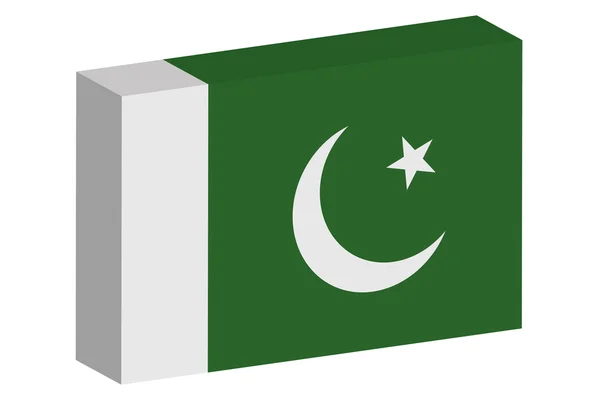 3D Isometrisk flagga Illustration av landet Pakistan — Stock vektor