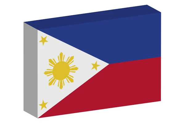 Ilustración de la bandera isométrica 3D del país de Filipinas — Archivo Imágenes Vectoriales