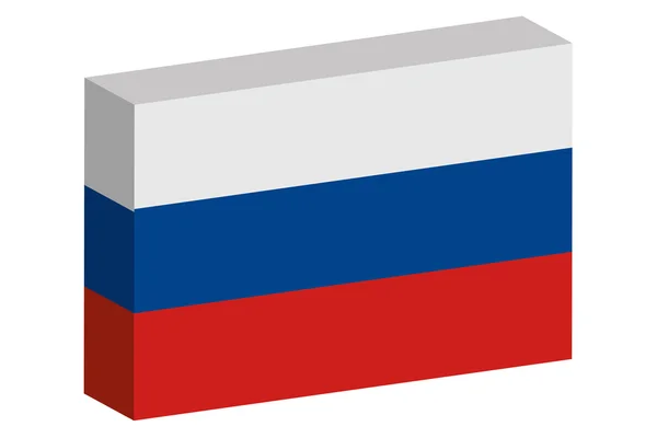 Ülke Rusya'nın 3D izometrik bayrağı çizimi — Stok Vektör