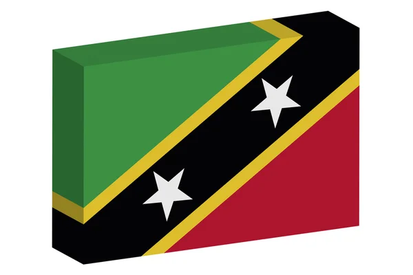 Ilustración de la bandera isométrica 3D del país de Saint Kitts an — Archivo Imágenes Vectoriales