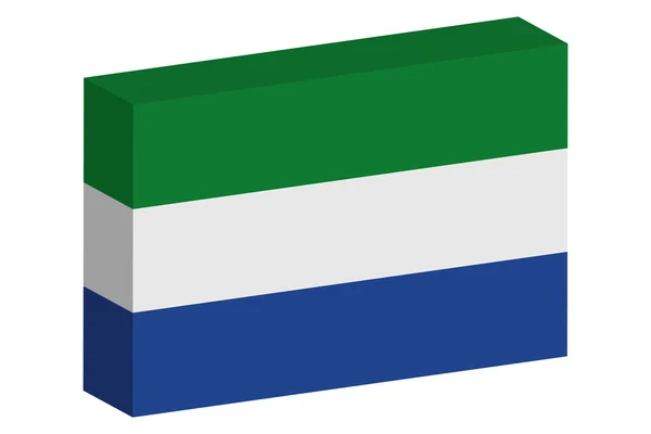 3D Isomric Flag Illustrazione del paese della Sierra Leone — Vettoriale Stock