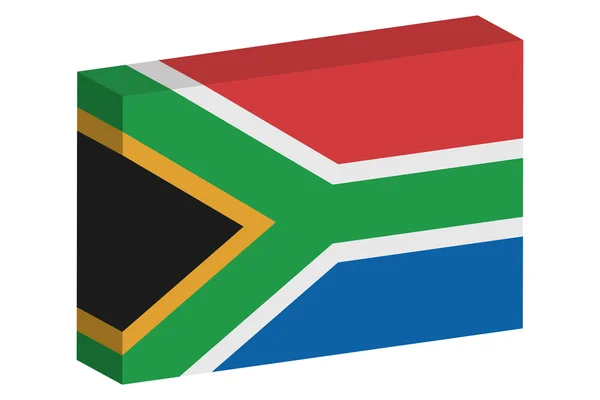 3D Isometrische vlag illustratie van het land van Zuid-Afrika — Stockvector