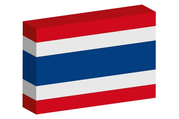3D Izometrické vlajky ilustrace ze země Thajsko — Stockový vektor