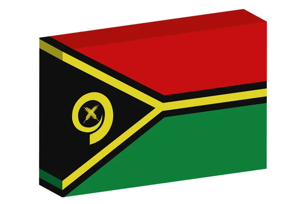 3D izometryczny flaga ilustracja kraju Vanuatu — Wektor stockowy