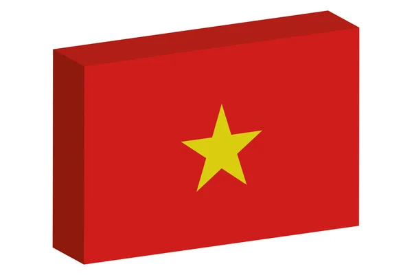 3D isometrische Flaggendarstellung des Landes Vietnam — Stockvektor