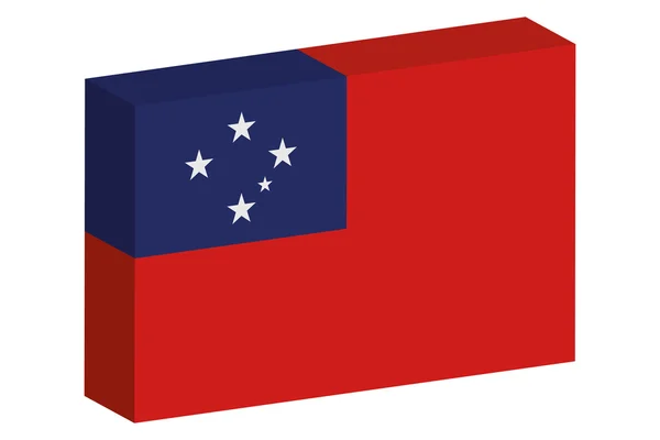 Bandeira Isométrica 3D Ilustração do país de Samoa Ocidental — Vetor de Stock