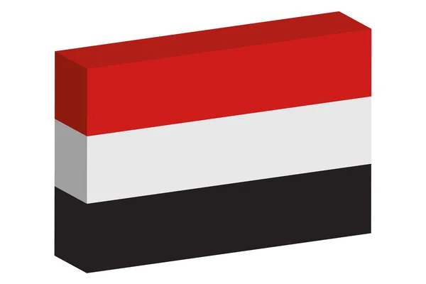 3D Isometric Flag Illustration of the country of  Yemen — Stock Vector