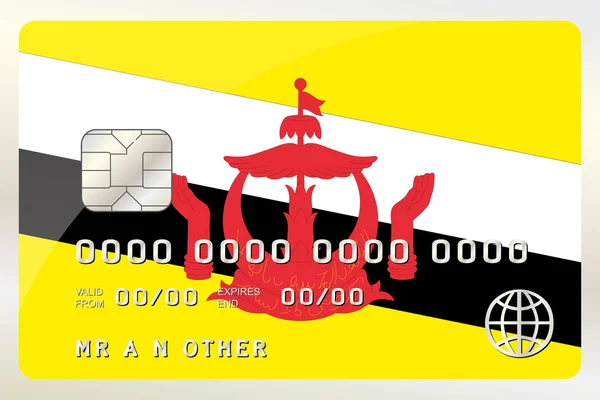 Illustration d'une carte de crédit avec la carte comme drapeau de B — Image vectorielle