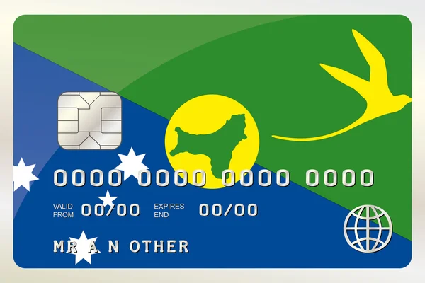 Ilustração de um cartão de crédito com o cartão sendo a bandeira de C — Vetor de Stock