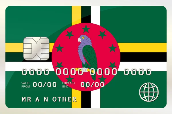 Ilustração de um cartão de crédito com o cartão sendo a bandeira de D — Vetor de Stock