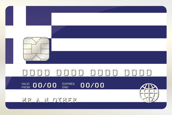 Illustratie van een Credit Card met de kaart wordt de vlag van G — Stockvector