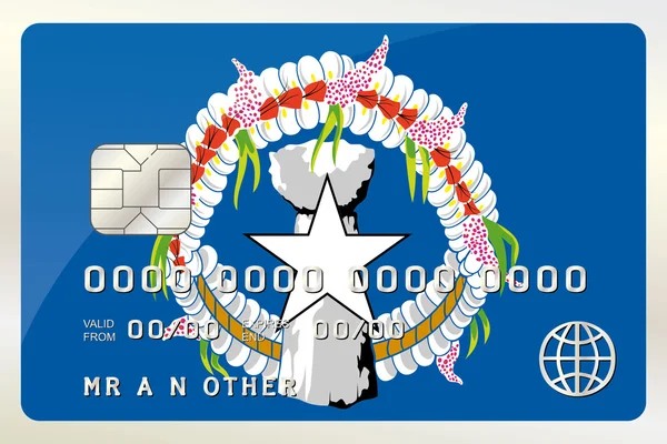 Illustratie van een Credit Card met de kaart wordt de vlag van M — Stockvector