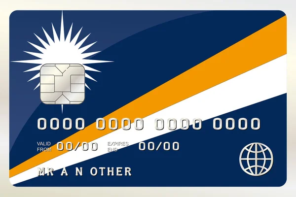 Ilustração de um cartão de crédito com o cartão sendo a bandeira de M — Vetor de Stock