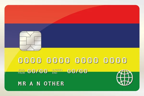 M フラグをされているカードとクレジット カードのイラスト — ストックベクタ