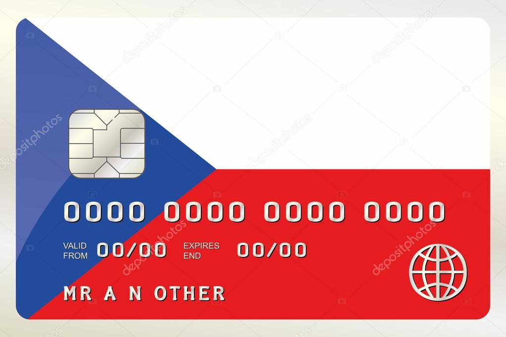 Illustration of a Credit Card with the Card being the flag of  C