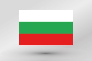 Bulgaristan ülke 3D izometrik bayrağı çizimi
