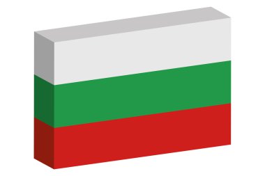 Bulgaristan ülke 3D izometrik bayrağı çizimi