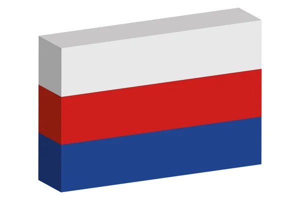 3D Isometric Flag Illustration of the country of  Serbia — Stock Photo, Image