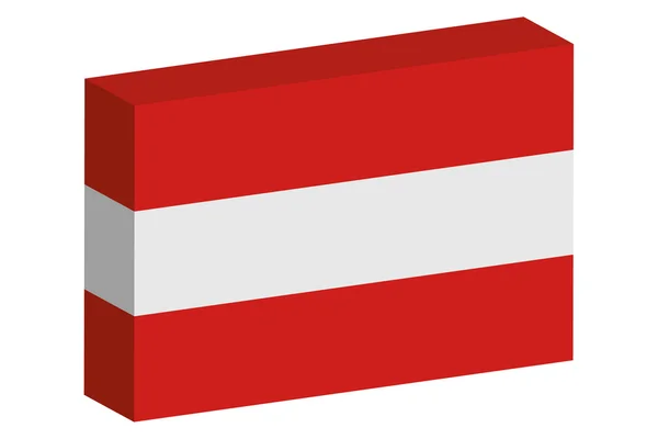 3D Isomric Flag Illustrazione del paese dell'Austria — Foto Stock