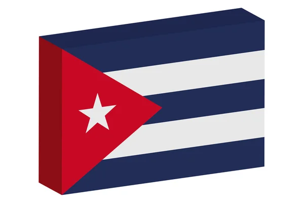 Drapeau ionique 3D Illustration du pays de Cuba — Photo