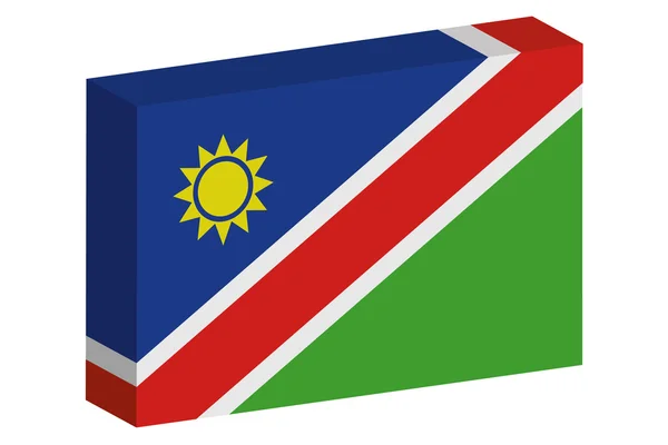 3D Isometric Flag Illustration of the country of  Namibia — Stock Photo, Image