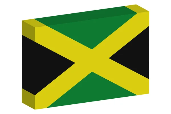 Ilustración de la bandera isométrica 3D del país de Jamaica —  Fotos de Stock