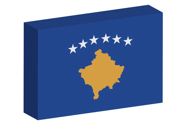 Иллюстрация трехмерного изометрического флага Республики Косово — стоковое фото