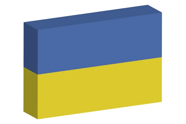 3D isometrische Flagge Illustration des Landes der Ukraine — Stockfoto