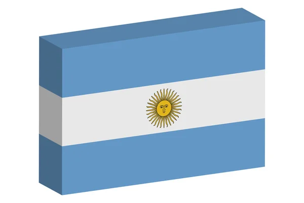 Arjantin ülkenin 3D izometrik bayrağı çizimi — Stok fotoğraf